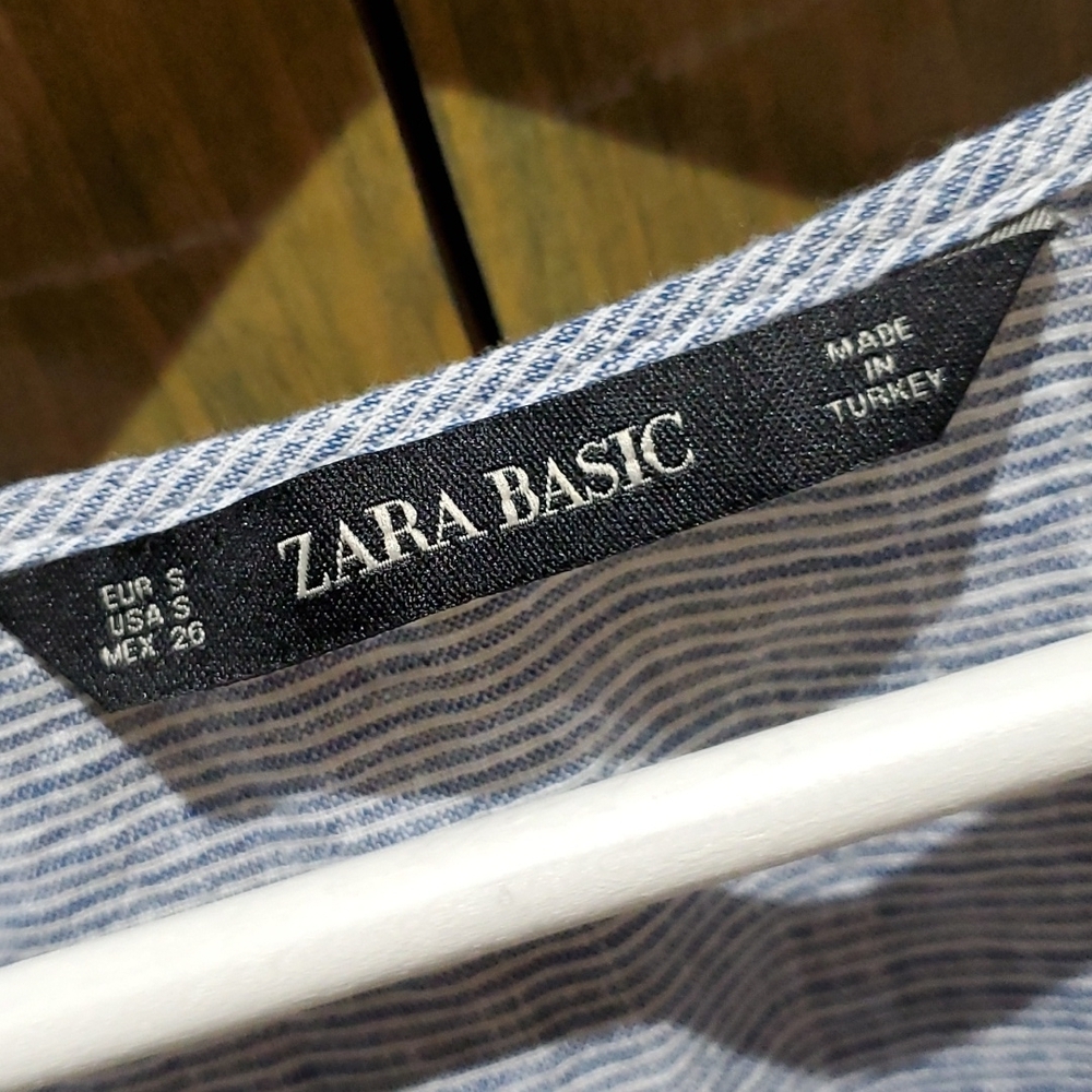ZARA CROP TOP BLUE WHITE SIZE SMALL - Picture 3 of 6